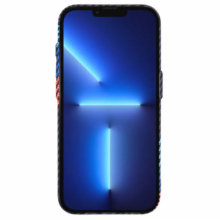 For iPhone 13 Pro Max Case Compatible with MagSafe Carbon Fiber Texture Water-Transfer PC Phone Cover