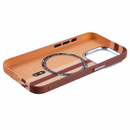 For iPhone 13 Pro Max Case Compatible with MagSafe Carbon Fiber Texture Water-Transfer PC Phone Cover