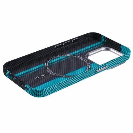 For iPhone 12 Pro Max Case Compatible with MagSafe Carbon Fiber Texture Water-Transfer PC Phone Cover