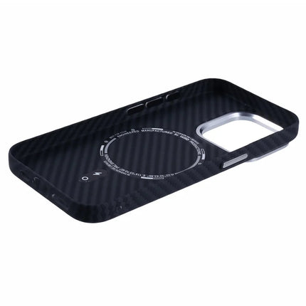 For iPhone 12 Pro Max Case Compatible with MagSafe Carbon Fiber Texture Water-Transfer PC Phone Cover