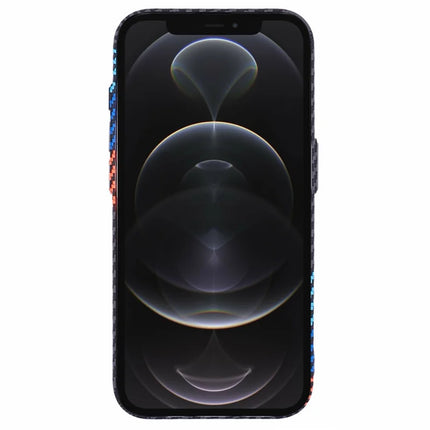 For iPhone 12 Pro Max Case Compatible with MagSafe Carbon Fiber Texture Water-Transfer PC Phone Cover
