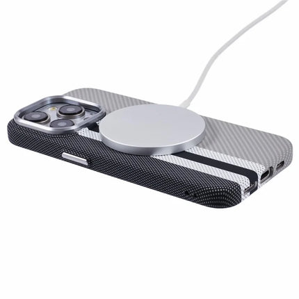 For iPhone 12 Pro Max Case Compatible with MagSafe Carbon Fiber Texture Water-Transfer PC Phone Cover