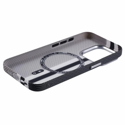 For iPhone 12 Pro Max Case Compatible with MagSafe Carbon Fiber Texture Water-Transfer PC Phone Cover