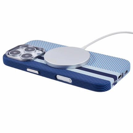 For iPhone 16 Pro Max Case Compatible with MagSafe Carbon Fiber Texture Water-Transfer PC Phone Cover