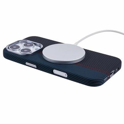 For iPhone 16 Pro Max Case Compatible with MagSafe Carbon Fiber Texture Water-Transfer PC Phone Cover