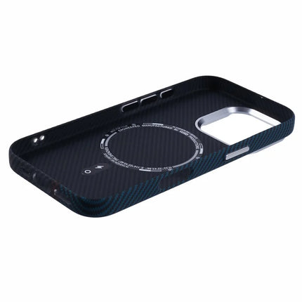 For iPhone 16 Pro Max Case Compatible with MagSafe Carbon Fiber Texture Water-Transfer PC Phone Cover