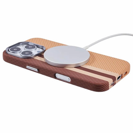 For iPhone 16 Pro Max Case Compatible with MagSafe Carbon Fiber Texture Water-Transfer PC Phone Cover