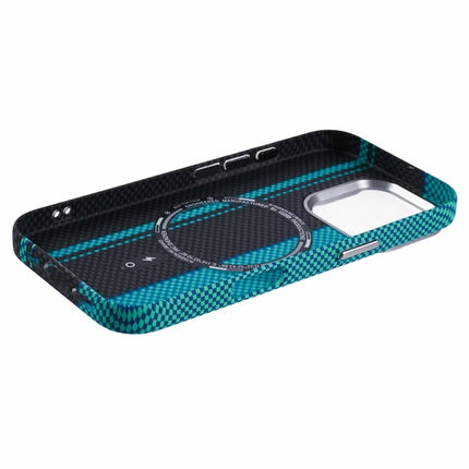 For iPhone 16 Pro Max Case Compatible with MagSafe Carbon Fiber Texture Water-Transfer PC Phone Cover