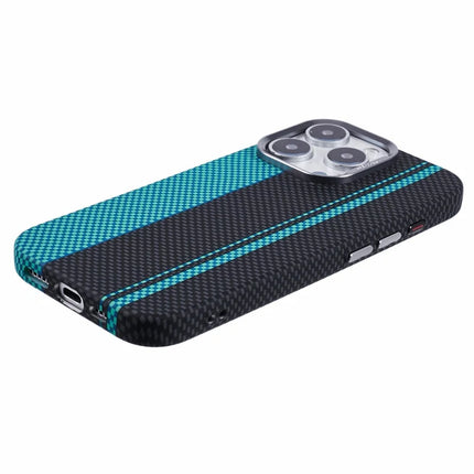 For iPhone 16 Pro Max Case Compatible with MagSafe Carbon Fiber Texture Water-Transfer PC Phone Cover