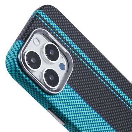 For iPhone 16 Pro Max Case Compatible with MagSafe Carbon Fiber Texture Water-Transfer PC Phone Cover