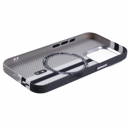 For iPhone 16 Pro Max Case Compatible with MagSafe Carbon Fiber Texture Water-Transfer PC Phone Cover