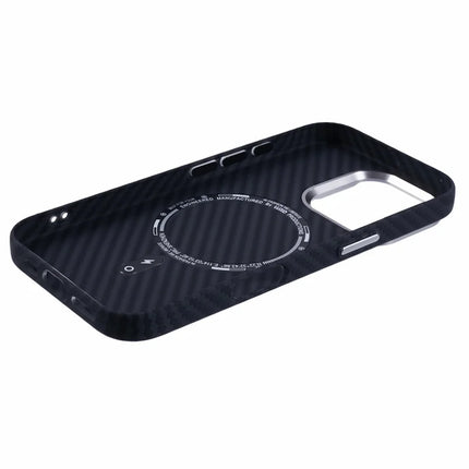 For iPhone 16 Pro Max Case Compatible with MagSafe Carbon Fiber Texture Water-Transfer PC Phone Cover