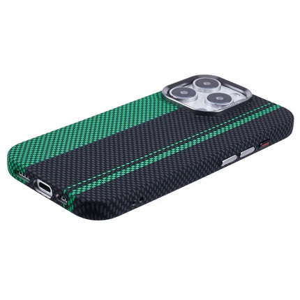 For iPhone 16 Pro Max Case Compatible with MagSafe Carbon Fiber Texture Water-Transfer PC Phone Cover