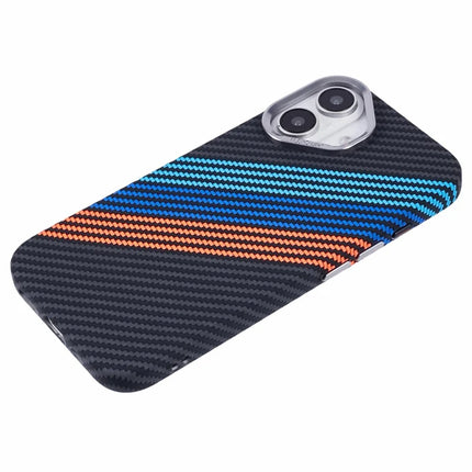 For iPhone 16 Plus Case Compatible with MagSafe Carbon Fiber Texture Water-Transfer PC Phone Cover