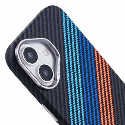 For iPhone 16 Plus Case Compatible with MagSafe Carbon Fiber Texture Water-Transfer PC Phone Cover