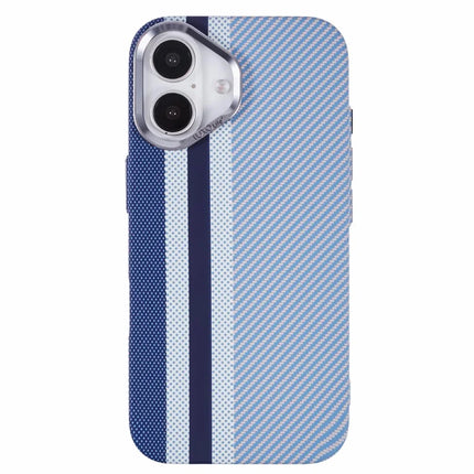 For iPhone 16 Plus Case Compatible with MagSafe Carbon Fiber Texture Water-Transfer PC Phone Cover
