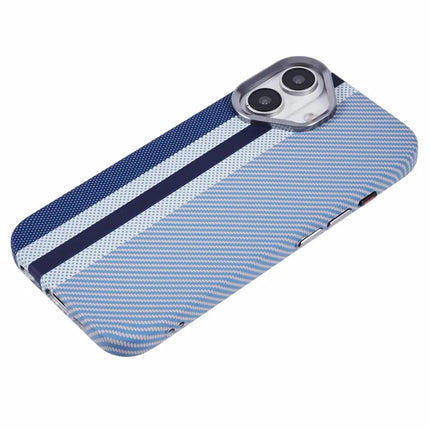 For iPhone 16 Plus Case Compatible with MagSafe Carbon Fiber Texture Water-Transfer PC Phone Cover