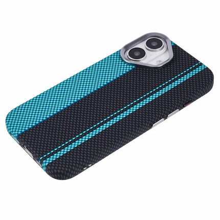 For iPhone 16 Plus Case Compatible with MagSafe Carbon Fiber Texture Water-Transfer PC Phone Cover