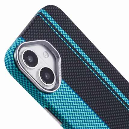 For iPhone 16 Plus Case Compatible with MagSafe Carbon Fiber Texture Water-Transfer PC Phone Cover