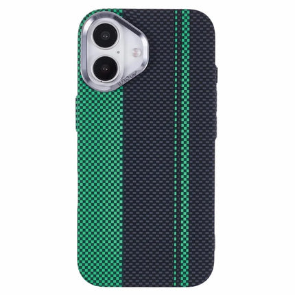 For iPhone 16 Plus Case Compatible with MagSafe Carbon Fiber Texture Water-Transfer PC Phone Cover