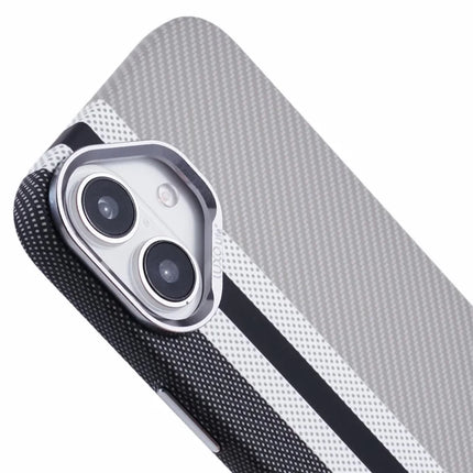For iPhone 16 Plus Case Compatible with MagSafe Carbon Fiber Texture Water-Transfer PC Phone Cover
