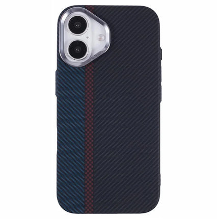 For iPhone 16 Plus Case Compatible with MagSafe Carbon Fiber Texture Water-Transfer PC Phone Cover