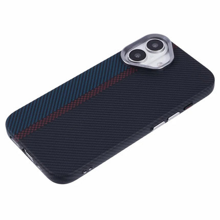 For iPhone 16 Plus Case Compatible with MagSafe Carbon Fiber Texture Water-Transfer PC Phone Cover