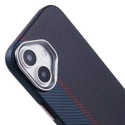 For iPhone 16 Plus Case Compatible with MagSafe Carbon Fiber Texture Water-Transfer PC Phone Cover