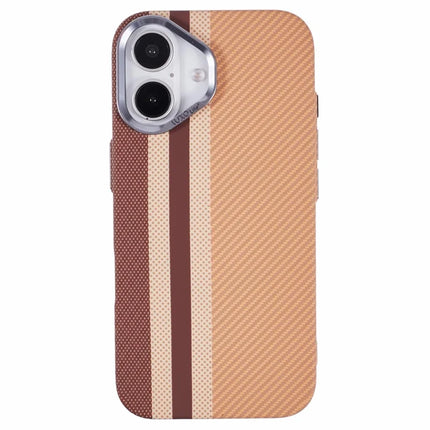 For iPhone 16 Plus Case Compatible with MagSafe Carbon Fiber Texture Water-Transfer PC Phone Cover