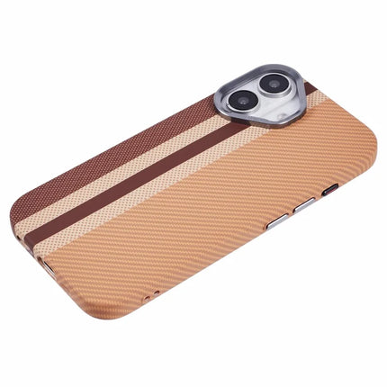 For iPhone 16 Plus Case Compatible with MagSafe Carbon Fiber Texture Water-Transfer PC Phone Cover