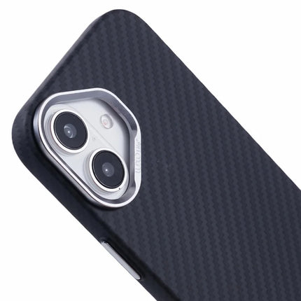 For iPhone 16 Plus Case Compatible with MagSafe Carbon Fiber Texture Water-Transfer PC Phone Cover