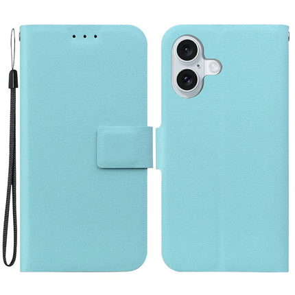 For iPhone 16 Plus Case Ultra-Thin PU Leather + TPU Phone Cover with Card Slot - Green