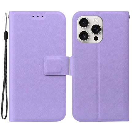For iPhone 16 Pro Max Case Ultra-Thin PU Leather + TPU Phone Cover with Card Slot - Purple