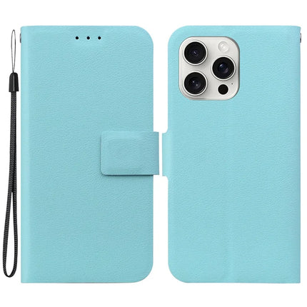 For iPhone 16 Pro Max Case Ultra-Thin PU Leather + TPU Phone Cover with Card Slot - Green