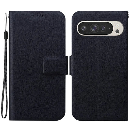 For Google Pixel 9 Pro XL Case Ultra-Thin PU Leather + TPU Phone Cover with Card Slot - Black