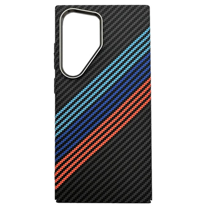 For Samsung Galaxy S23 Ultra Case Compatible with MagSafe Carbon Fiber Texture Water-Transfer PC Phone Cover