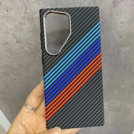 For Samsung Galaxy S23 Ultra Case Compatible with MagSafe Carbon Fiber Texture Water-Transfer PC Phone Cover