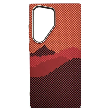 For Samsung Galaxy S23 Ultra Case Compatible with MagSafe Carbon Fiber Texture Water-Transfer PC Phone Cover