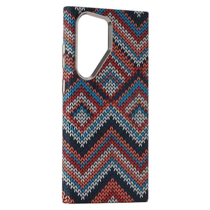 For Samsung Galaxy S23 Ultra Case Compatible with MagSafe Carbon Fiber Texture Water-Transfer PC Phone Cover