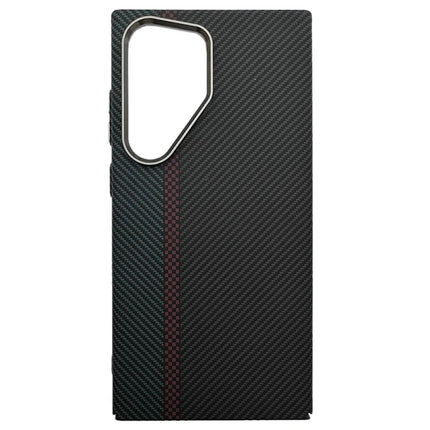 For Samsung Galaxy S23 Ultra Case Compatible with MagSafe Carbon Fiber Texture Water-Transfer PC Phone Cover