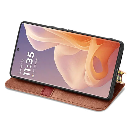 For Motorola Moto G85 5G / S50 Neo 5G Case Rhombus Imprint PU Leather Wallet Phone Cover