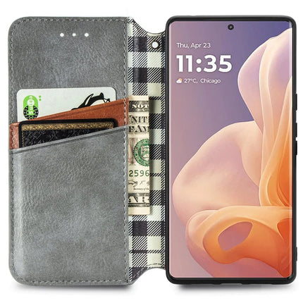 For Motorola Moto G85 5G / S50 Neo 5G Case Rhombus Imprint PU Leather Wallet Phone Cover