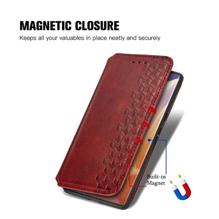 For Motorola Moto G85 5G / S50 Neo 5G Case Rhombus Imprint PU Leather Wallet Phone Cover