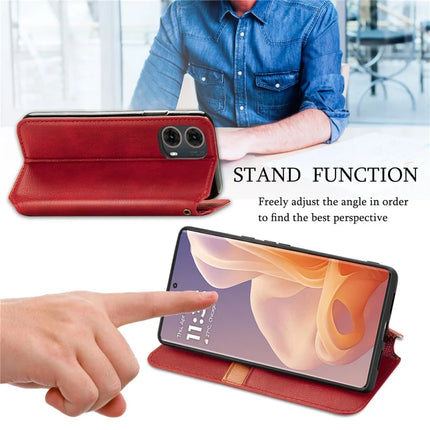 For Motorola Moto G85 5G / S50 Neo 5G Case Rhombus Imprint PU Leather Wallet Phone Cover