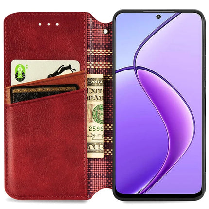 For Oppo F27 5G Case Rhombus Imprint PU Leather Wallet Phone Cover