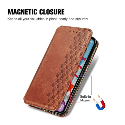 For Oppo F27 5G Case Rhombus Imprint PU Leather Wallet Phone Cover