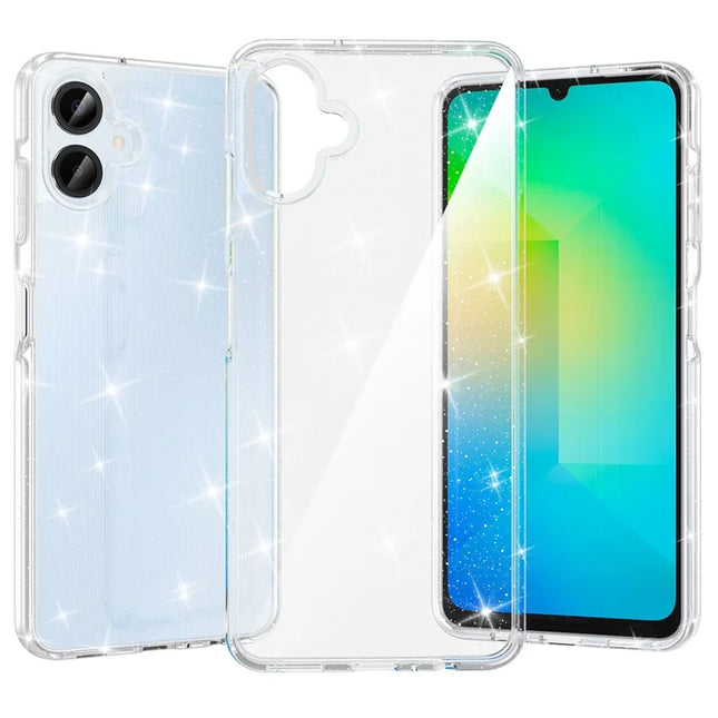 For Samsung Galaxy A06 Case PC + TPU Transparent Glitter Phone Cover