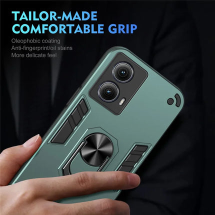 For Motorola Edge (2024) 5G Case PC+TPU Drop Defend Phone Cover with Ring Kickstand