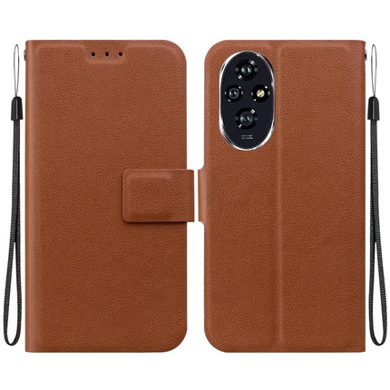 For Honor 200 5G Case Ultra-Thin PU Leather + TPU Phone Cover with Card Slot - Brown