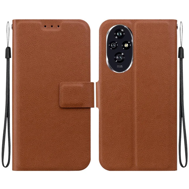 For Honor 200 5G Case Ultra-Thin PU Leather + TPU Phone Cover with Card Slot - Brown